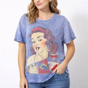 Esmx Pop Art Comic Graphic Tee Blue XL ARK